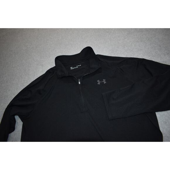 Under Armour Golf Pullover Mens Size XL Loose Shirt 1/4 ZIP Black Polyester - Picture 6 of 7